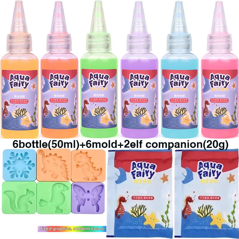 Leuchtende Fee, magische Wasserelfe, leuchtet im Dunkeln, ozeanische Form, Aqua-Fee-Gel-Sets, DIY-Handwerk, Materialien, für Kinder: Armee Grün
