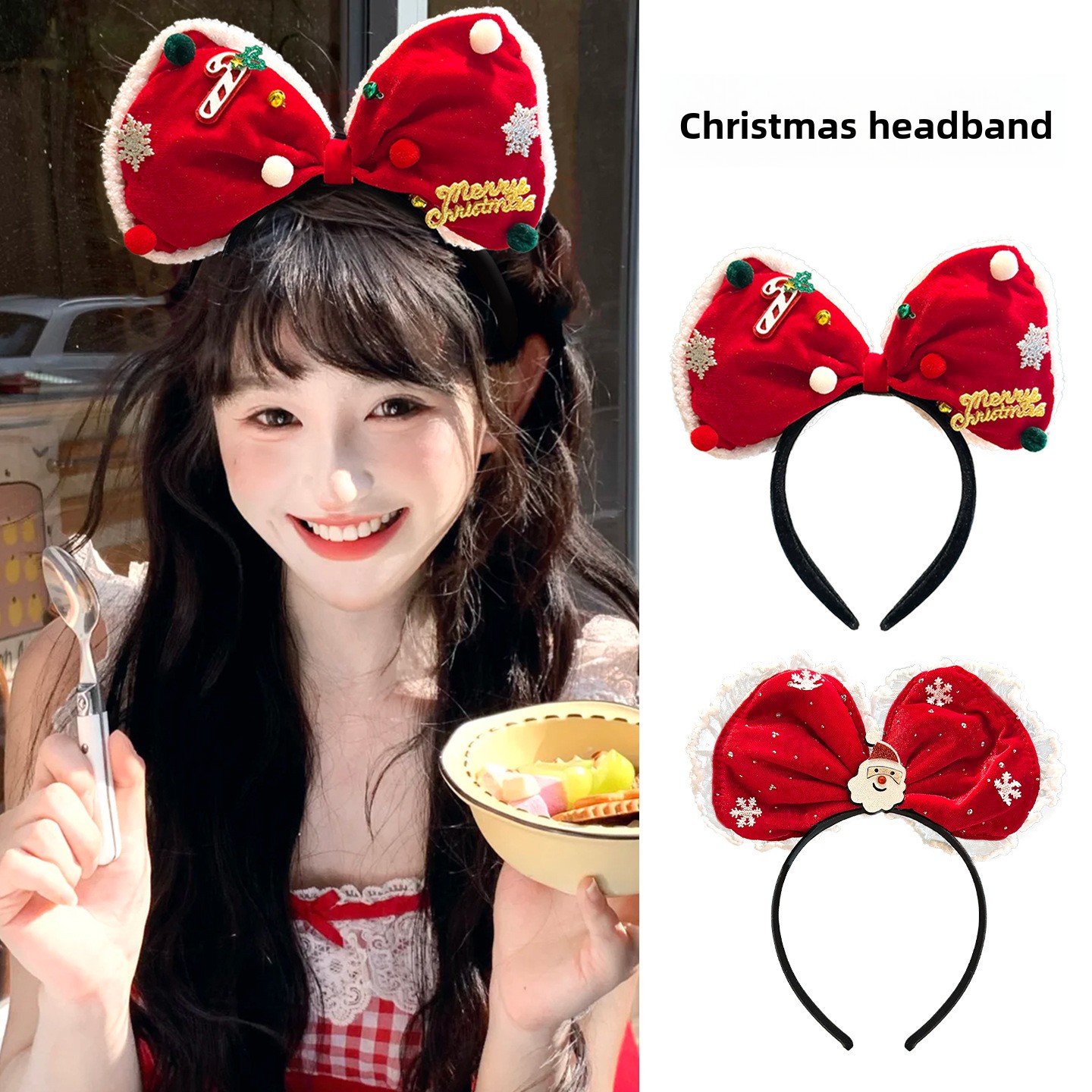 Adorable gorro navideño, disfraz de vacaciones, diadema para niños y adultos, pequeño, accesorio para fotografía, estilo dulce y fresco 2026