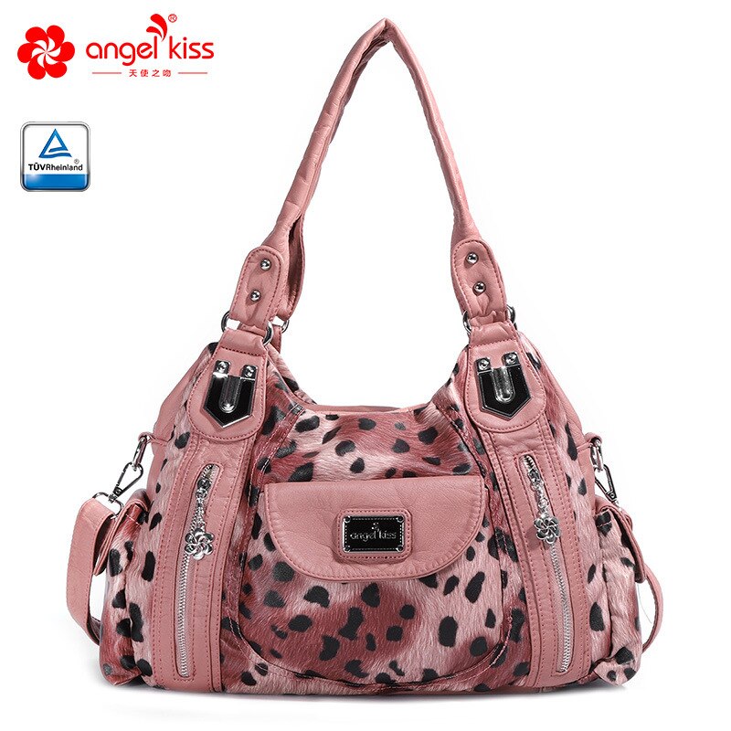 Mærke blød leopard pu læder skuldertaske luksus stor kapacitet multi lomme smarte tote tasker til kvinder shopping håndtaske