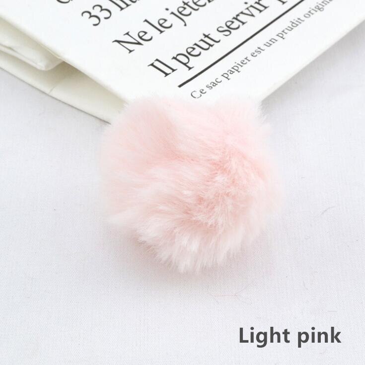 20 stks/partij 3.5cm Faux Fur PomPom DIY Konijn Haarwortel Tas pom pom Bal sleutelhanger Voor Vrouwen Auto haarspeld Zak Sleutelhanger Hoofddeksels: light pink