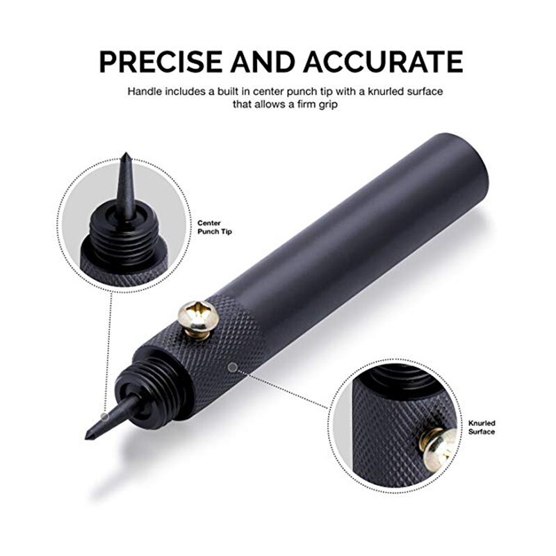 Large set of 10 best interchangeable hollow punches, heavy duty with handle, hand tool XH8Z JA10