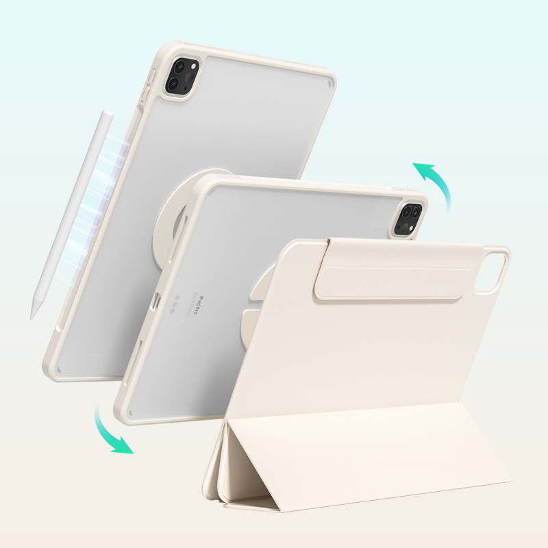 For iPad Air 11 10.9 Pro 11 13 inch Magnetic Case for iPad Mini 6 7 10.2 9th 8th 7th Gen Rotate 360°Detachable Back Case: TEN / Orange