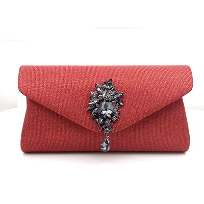 Women Evening Bag female minaudiere Clutch bag wedding bridal Party bag female evening handbag ladies shoulder Messenger bag: Red