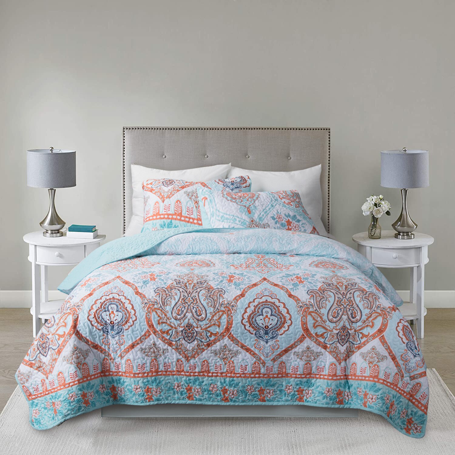 Bloemenprint Gewatteerde Sprei Op Het Bed Patchwork Dekbed Dekbed Deken Dekbed Plaid Linnen Cubrecam Bed Cover Colchas Koningin: J / Twin