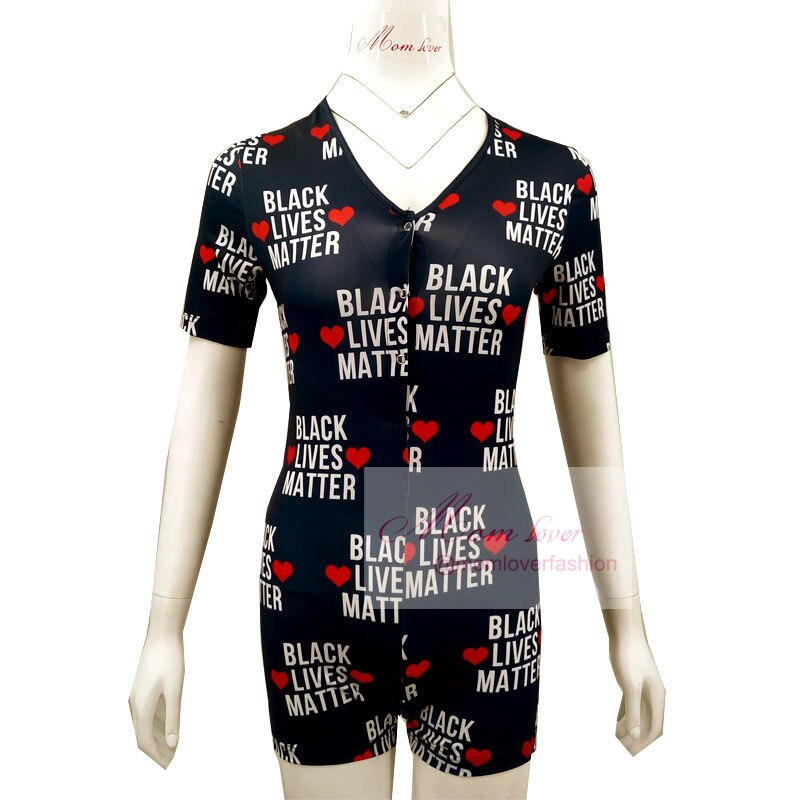 Mom Lover Brand Black Material Of Life Logo Short Sleeve Plus Size Underwear Onesie Ladies Short Sleeve Onesie Women