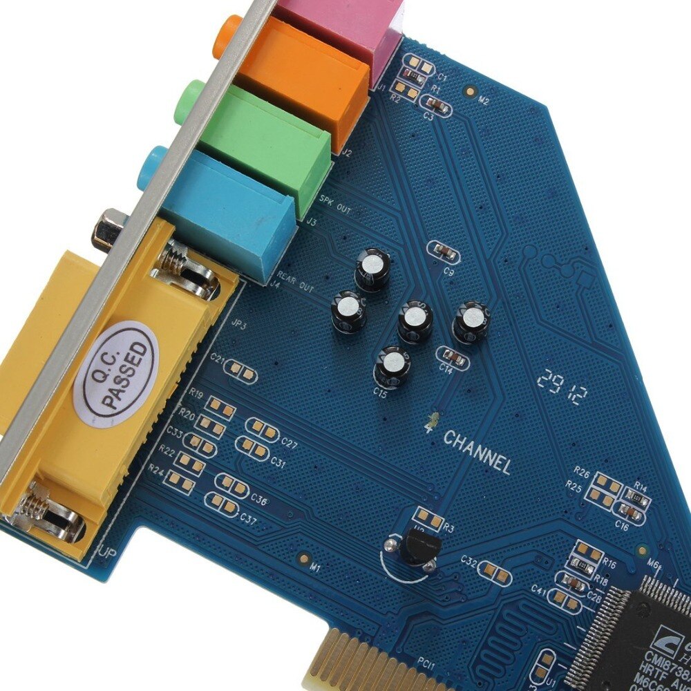 4 Kanaals 8738 Chip 3D Audio Stereo PCI Geluidskaart Win7 64 Bit voor PC