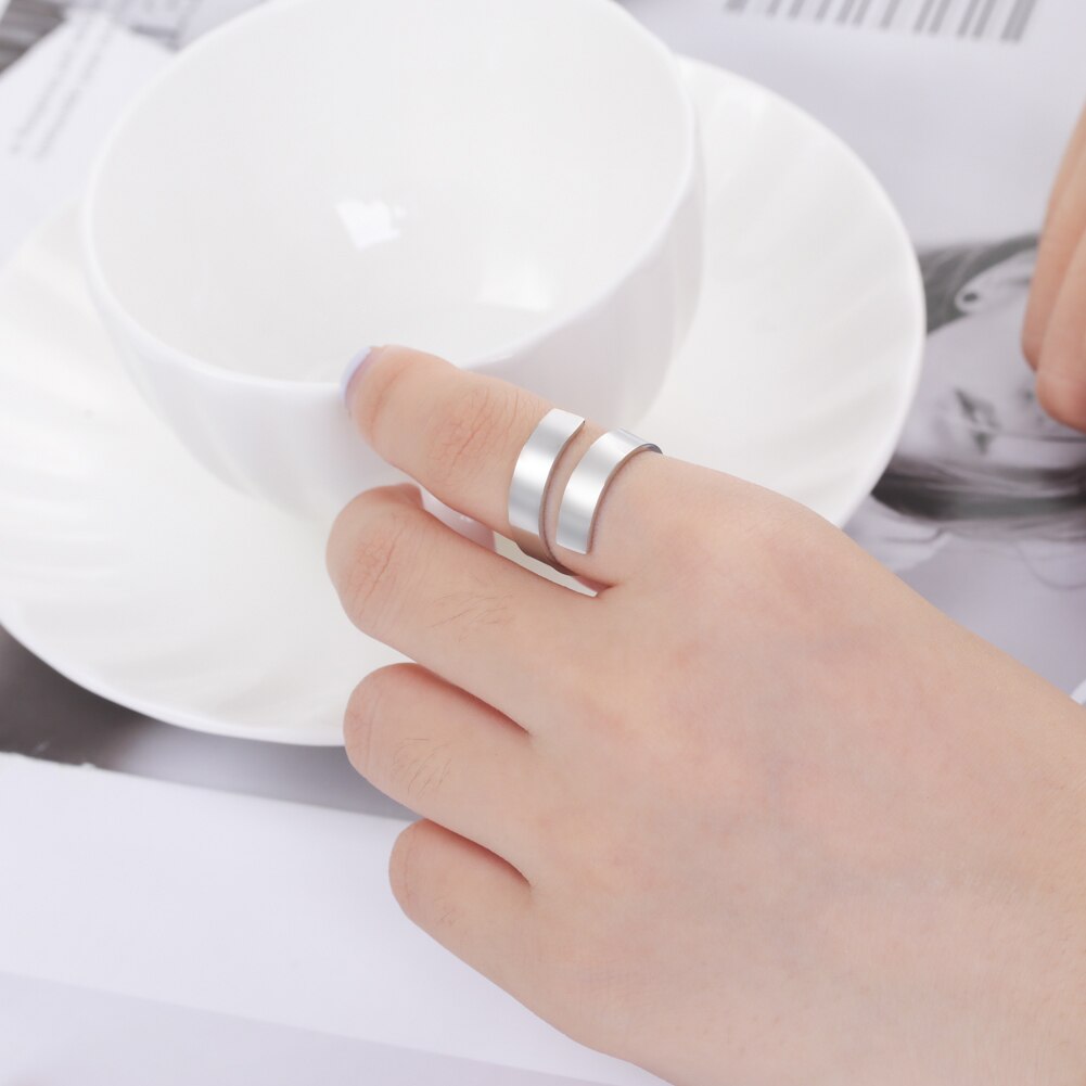 Unift regolabile in acciaio inossidabile aperto lucidato anello a spirale per le donne stile semplice gioielli di moda accessori minimalisti regali