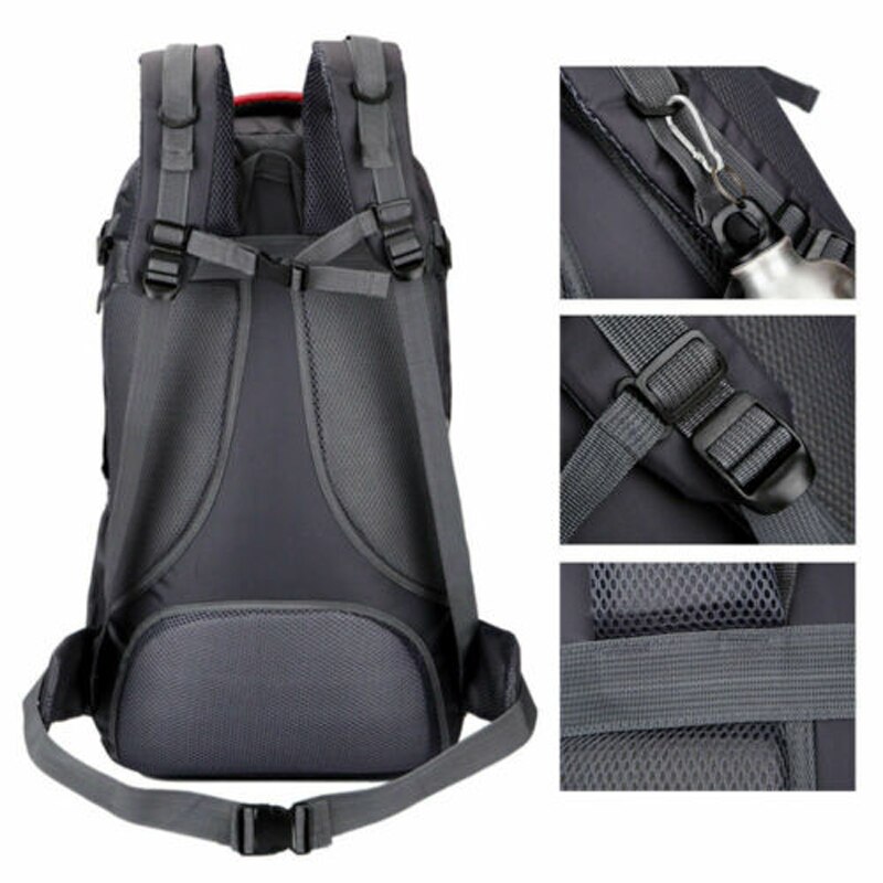 60L Waterproof Outdoor Trekking Climbing Backpack Unisex Camping Travel Nylon Bag Hiking Rucksack Fishing Cycling Backpack