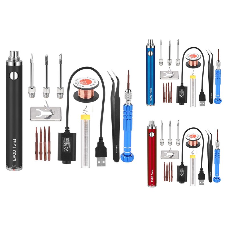 5V 15W Battery Powered Soldering Iron Electric with USB Charge Soldering Iron Kit Set Soldering Wireless Charging Solder Iron