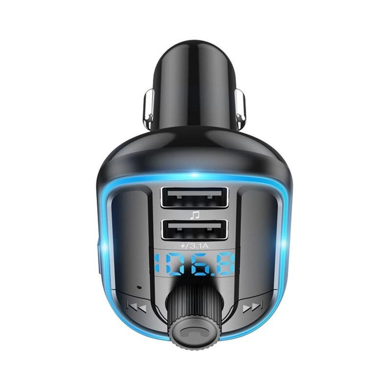 Samochodowy zestaw głośnomówiący bezprzewodowy zestaw Bluetooth 5.0 ładowarka robić przekaźnika FM samochód MP3 2 radio samochodowe modulator USB akcesoria adapter FM I5N4