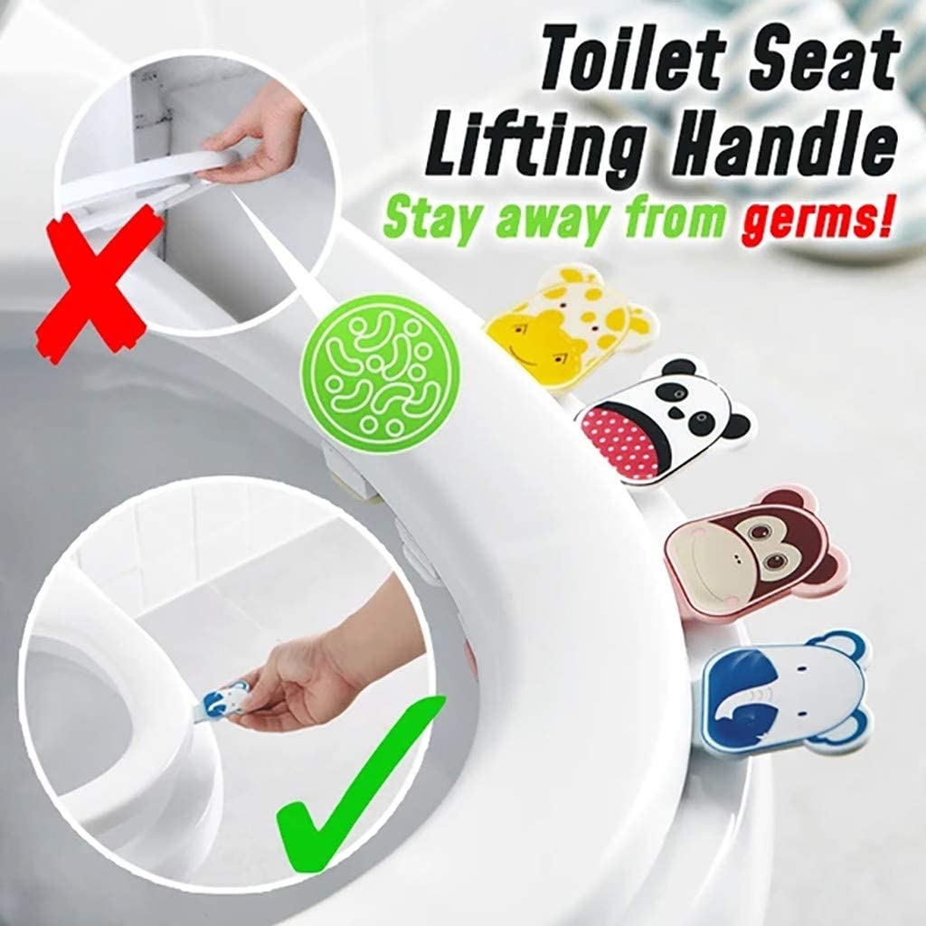 Aa Toiletbril Lifter Leuke Cartoon Animal Print Toilet Seat Cover Lifting Handvat Wc Cover Lifting Apparaat