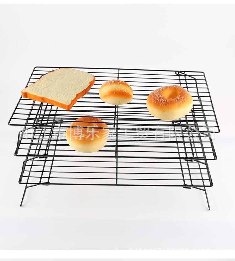 3 lagen Anti-aanbak Metalen Taart Koeling Rack Grid Netto Bakplaat Cookies Koekjes Brood Drogen Stand Cooler Holder Bakken Tools