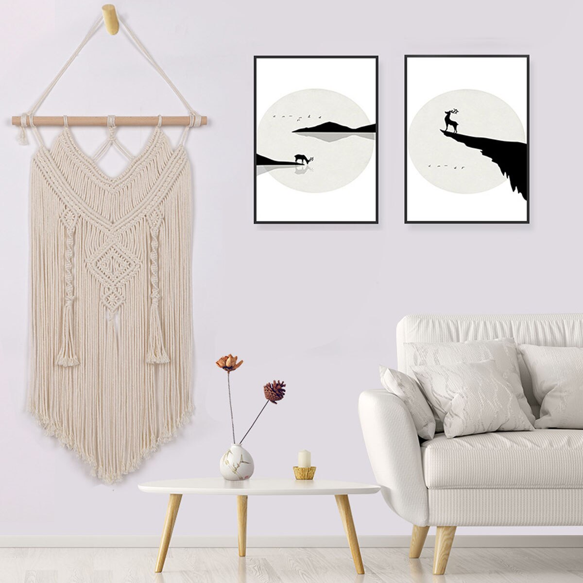 Bohemian Wall Hanging Tapestry Handmade Macrame Knitting Home Decor Apartment Dorm Room Decoration Wall Hanging Tapestry