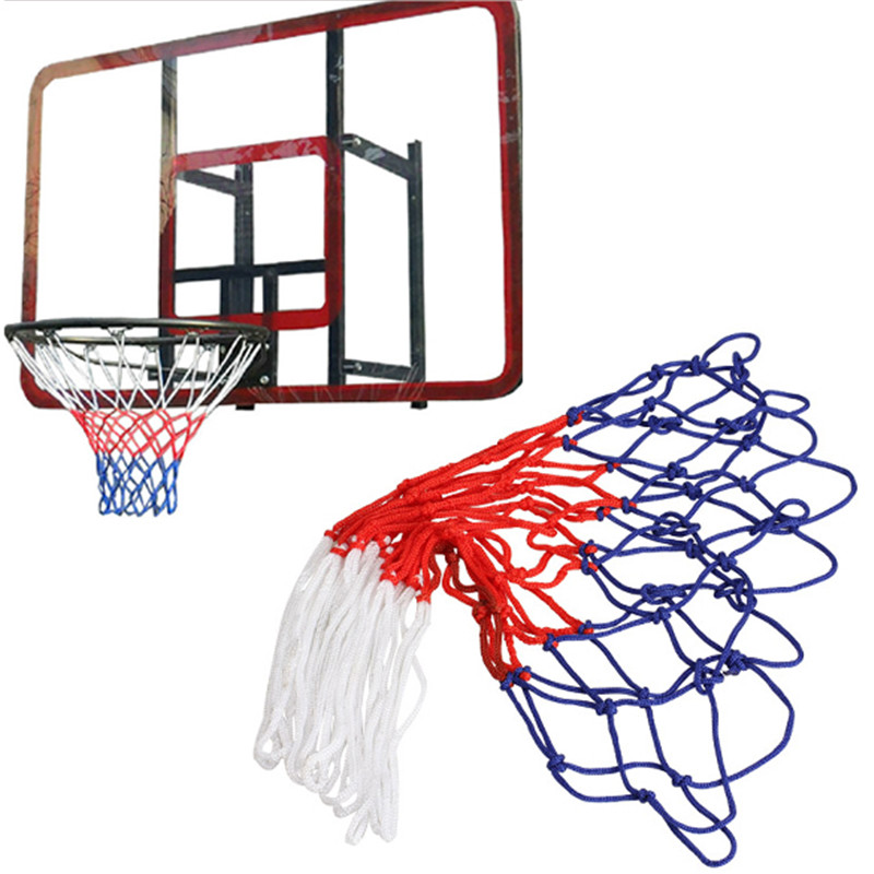1pcs Nylon Basketball Net Thread Sports Basketball Hoop Mesh Backboard Rim Ball Pum 12 Loops White Red Blue Accessories