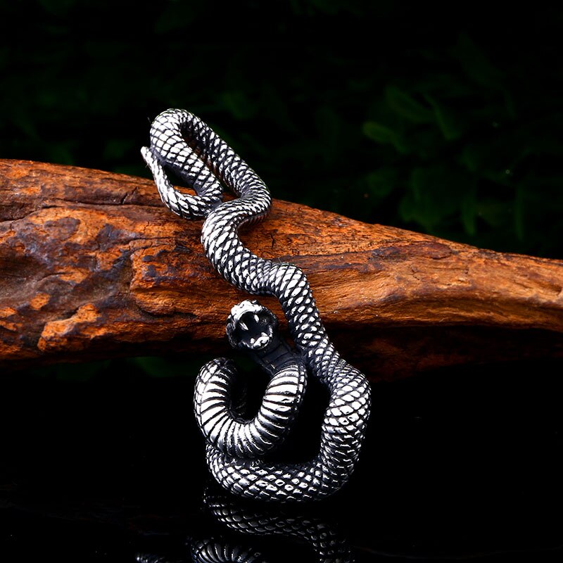 Schlange Anhänger Ebene Halskette für männer edelstahl amulett halskette Punk Schlangen Suspension Anhänger max männer schmuck LHP135