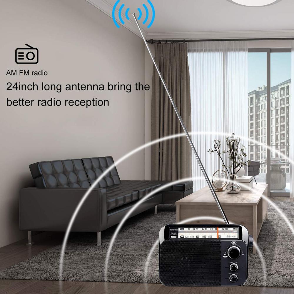 Retekess  tr604 am fm radio bærbar transistor analog radio med 3.5mm øretelefonstik  by 3 d cellebatterier eller vekselstrøm