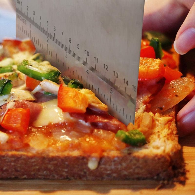 ANAEAT 1pc Stainless Steel Smoother Cake Scraper spatula Pizza Dough Cutter Flour Pastry scraper Cake Decoration Tool