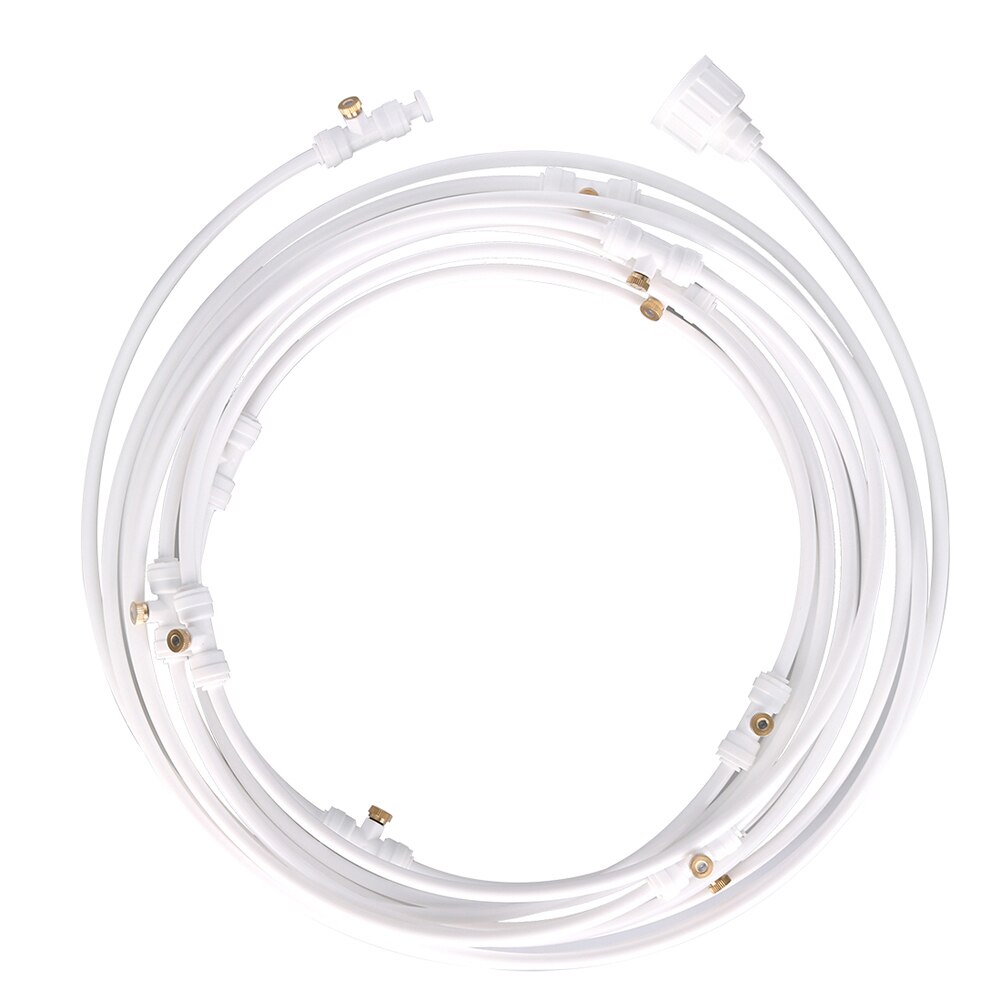 Greenhouse Garden Outdoor Watering Irrigation Misting Cooling System Kit: 15M White