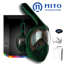 mascarillas de Snorkel de cara completa vista panorámica Anti-niebla Anti-fugas de natación Snorkel máscara de buceo submarino Compatible con GoPro