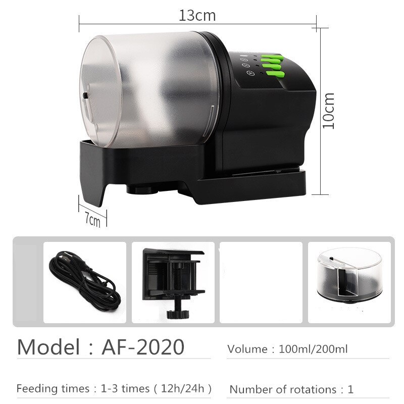 Aquarium Automatic Fish Feeder for Aquarium Fish Tank Auto Feeders with Timer Pet Feeding Dispenser LCD Display Fish Feeder: AF-2020