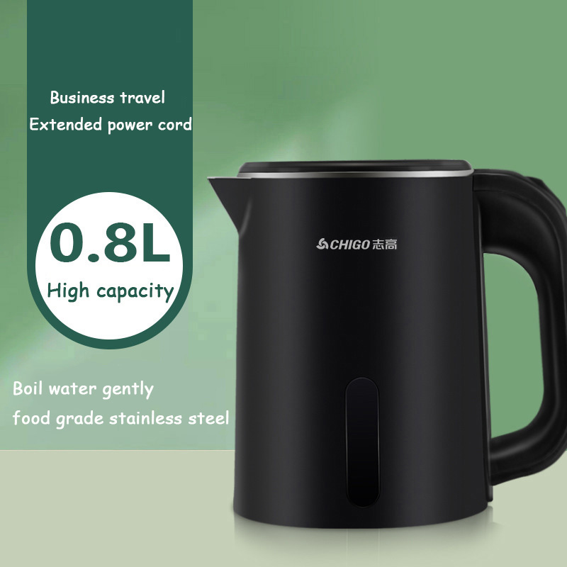 0.8L Mini Waterkoker Kleine Capaciteit 304 Roestvrij Stalen Theepot Hotel Slaapzaal Ketel Draagbare Reizen Kook Water Pot 220V: Rood / Au