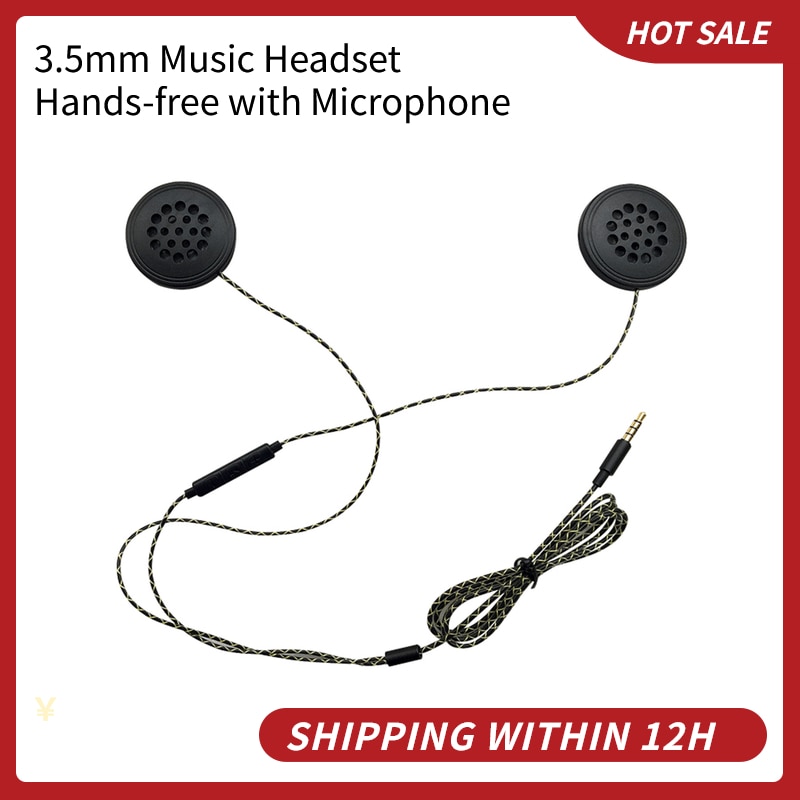 Wired Hoofdtelefoon Motor Intercom Helm Hoge 3.5Mm Muziek Headset Handsfree Met Microfoon Voor Motorrijder