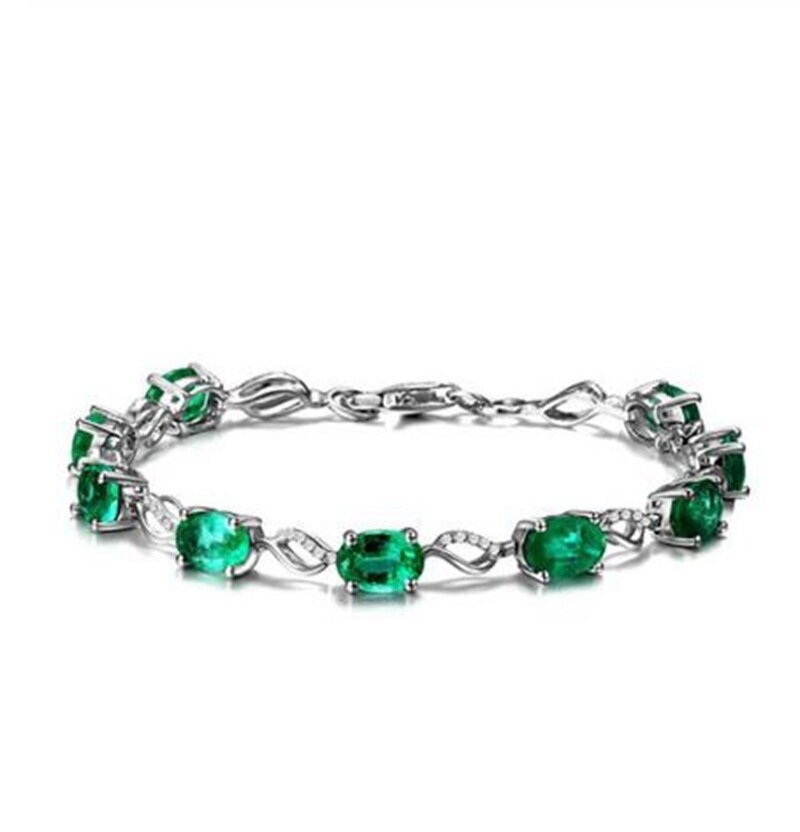 Prachtige Kunstmatige Groene Zirkoon Armbanden Voor Vrouwen Engagement Bruiloft Sieraden