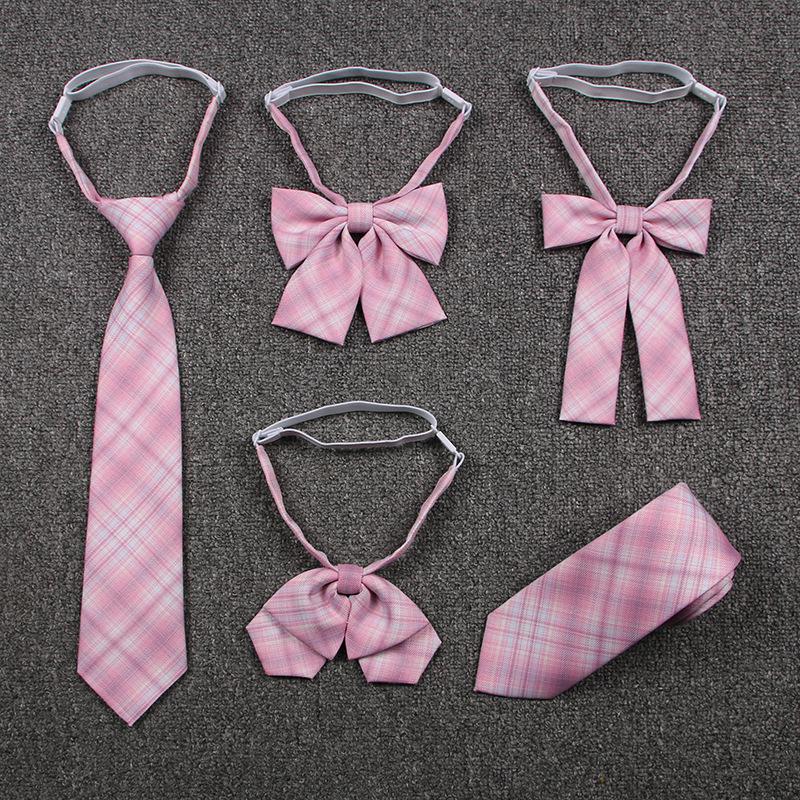 Pink JK Uniform Bow Tie Cute Japanese/korean School Uniform Accessories Bow-knot Tie Knot Cravat Necktie Adjustable: Sets