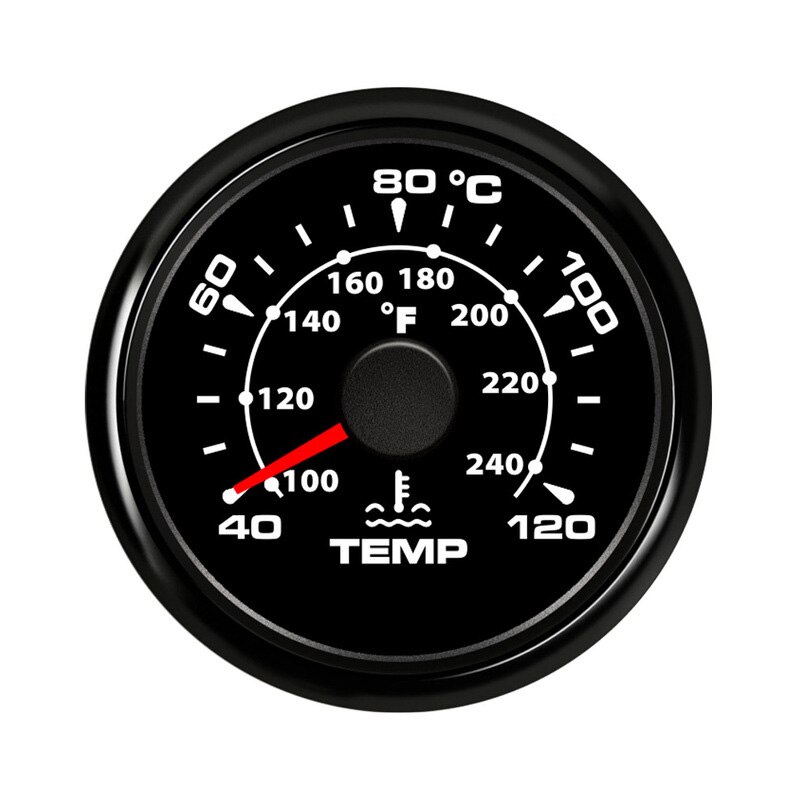 52Mm Boot Auto Water Temp Gauge Sensor Draad 3/8 ''-18NPT Water Temperatuur Meter Voor Auto Motorfiets Thermometer: BN