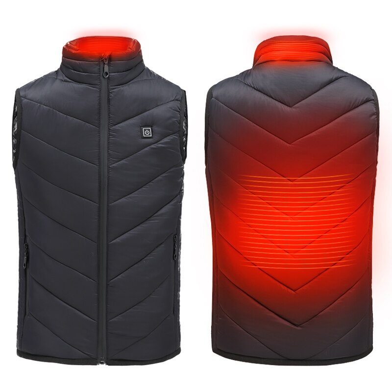 enfants en plein air USB infrarouge chauffage gilet veste imperméable enfants hiver électrique thermique vêtements gilet pour le sport: black / 170CM