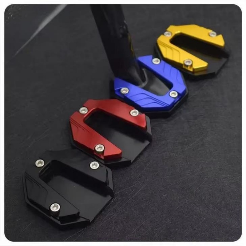 CNC Aluminium Motorcycle Bike Kickstand Extender Voet Zijstandaard Extension Pad Ondersteuning Plaat Anti-slip Vergrote Basis