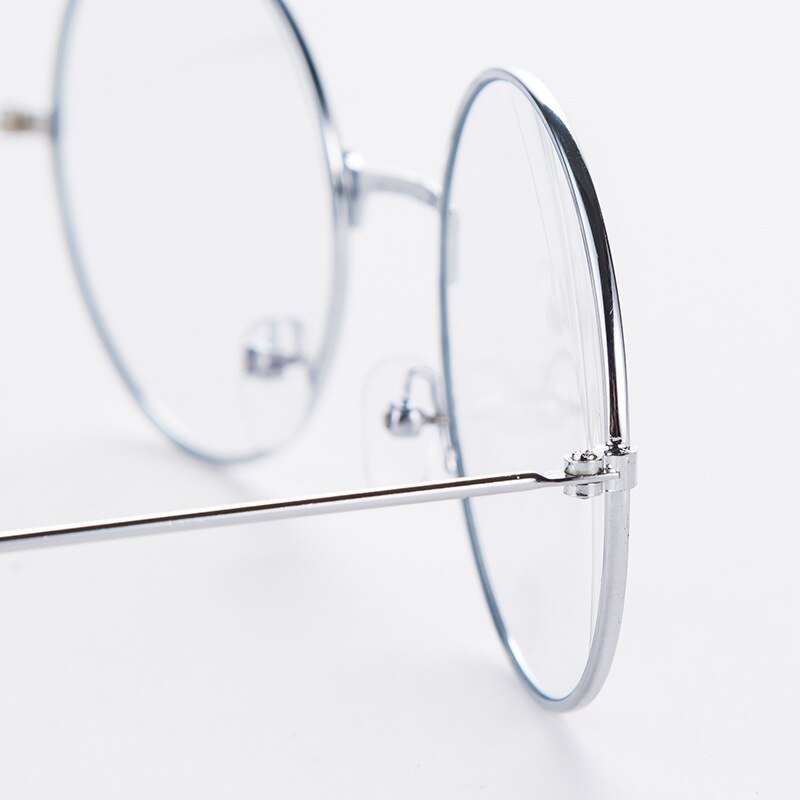 Mann kvinne retro butikk runde briller gjennomsiktig metall brilleinnfatning overdimensjonert rund sirkel brille