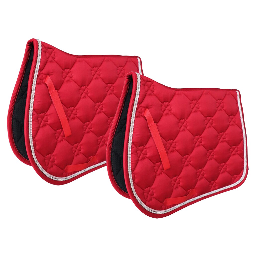 2pcs Equine Horse Quilted English Saddle PAD Trail Dressage Jumping Show, Equestrian Equipment Supplies