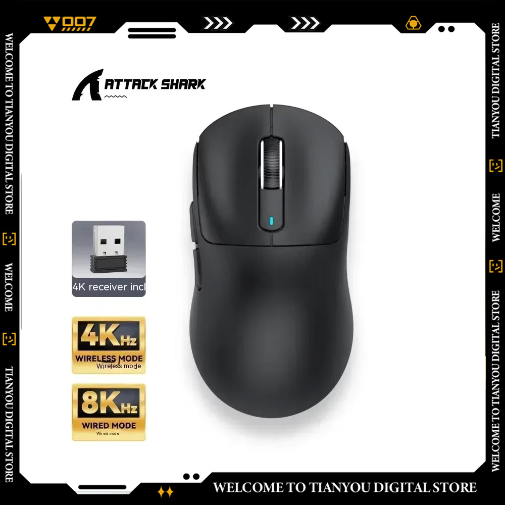 Attack Shark X3 PRO Gamer Accessories Paw3395 2.4G Wireless Low Delay Lightweight E-Sports Three Mode Bluetooth Wireless Mouse