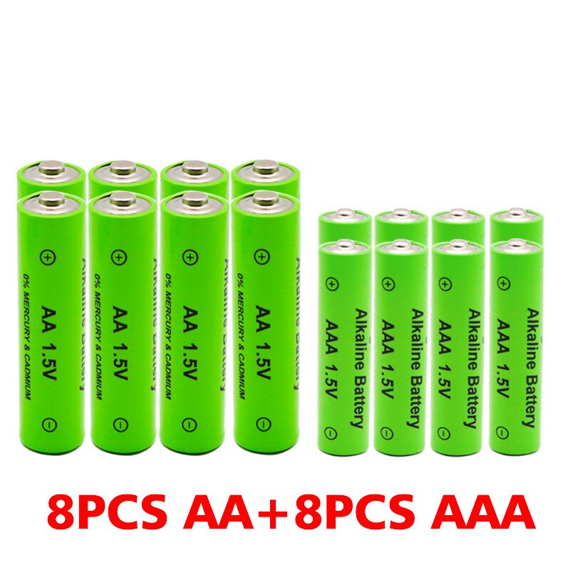 1.5v AA 3800 mAh+1.5vAAA 3000 mAh Alkaline1.5V Rechargeable Battery For Clock Toys Camera battery: Black