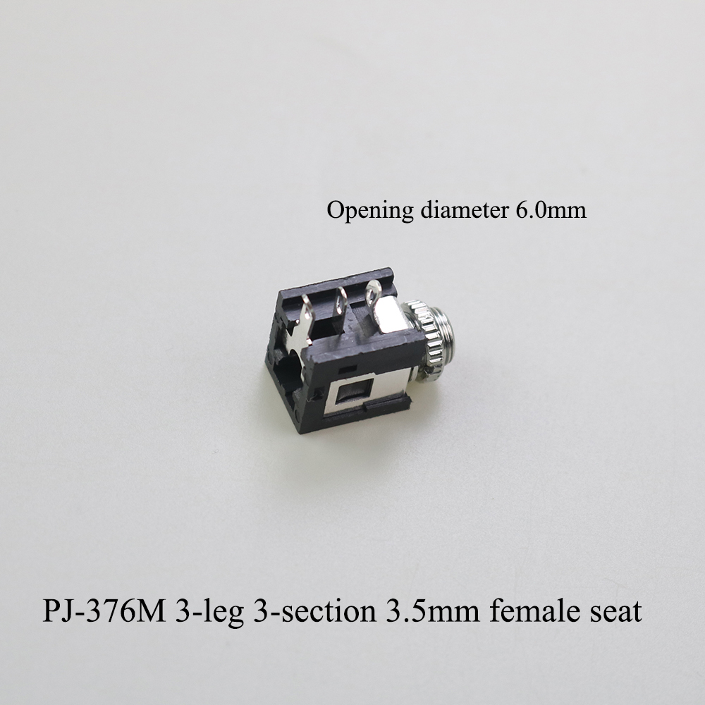 PJ-serie 3,5 mm stereo vrouwelijke aansluiting met schroef 3,5 audio hoofdtelefoonaansluiting 3P verticale dubbelkanaalsconnector 392 399 3640: Beige