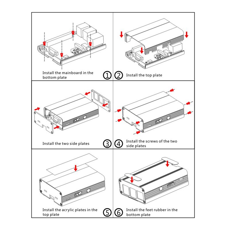 Raspberry pi aluminium behuizing raspberry  pi 3 metalen beschermdoos voor raspberry  pi 3b/3b+
