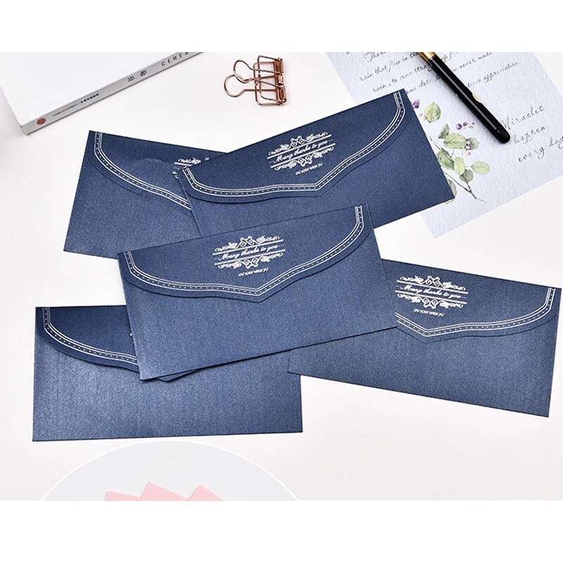 5 Pçs/set Europeu Elegante Hot Stamping papel Kraft envelopes Kawaii Material Escolar Envelope para Carta de Convite de Casamento