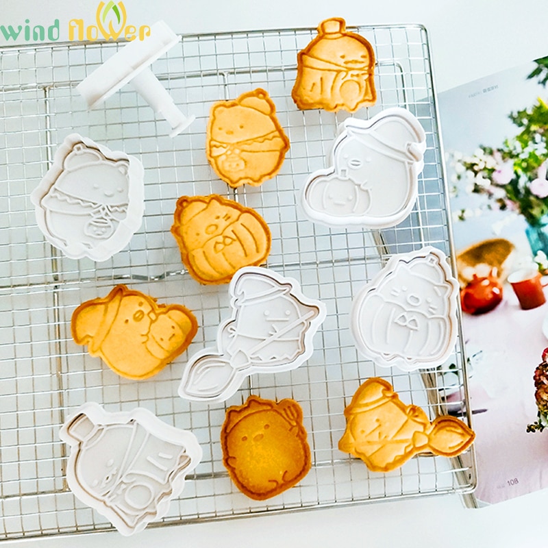 3 Stks/set Cookie Bakvorm Halloween Kerst Lente Plastic Biscuit Snijden Diy Keuken Cake Decorating Gereedschap