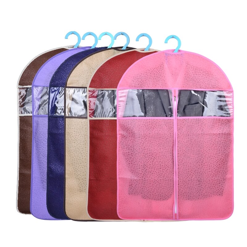 Sac de rangement pour vêtements en daim, manteau tridimensionnel domestique, housse anti-poussière pour vêtements en fourrure, Long doudoune, housse suspendue