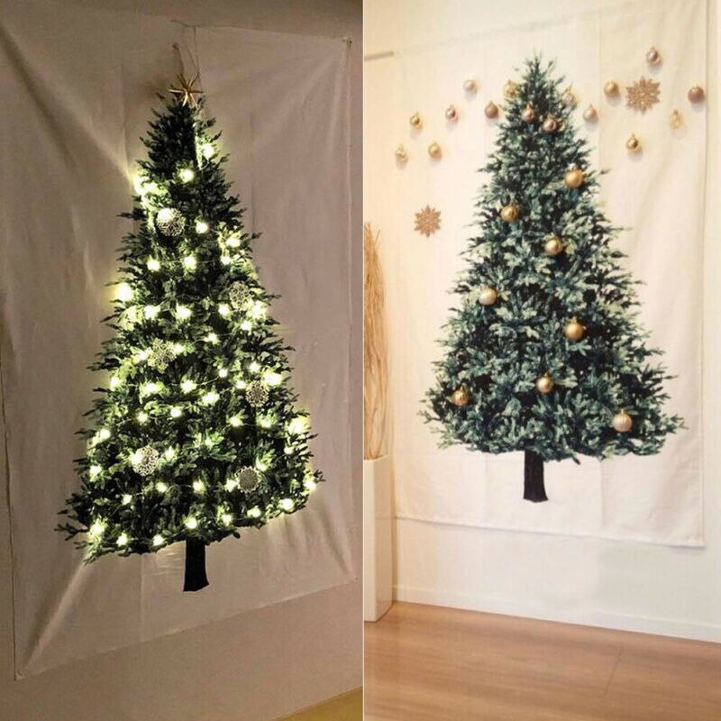 150 cmx 75cm juletre billedvev vegghengende sengeteppe tepper hjemmerom dekor festival veggfeste hengende veggteppe