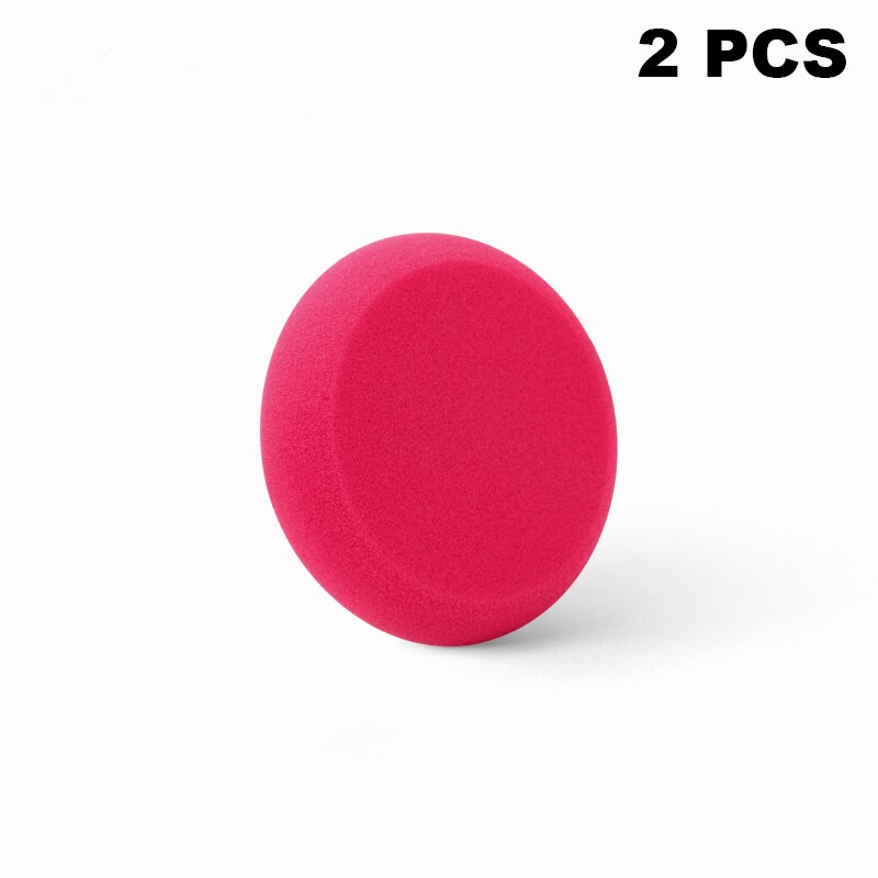 SPTA-tampon de cirage manuel 105mm | Éponge en Polyester Ultra-doux, applicateur de cire pour voiture, éponge Auto-épilation pour appliquer et enlever la cire de voiture: 2Pcs Red