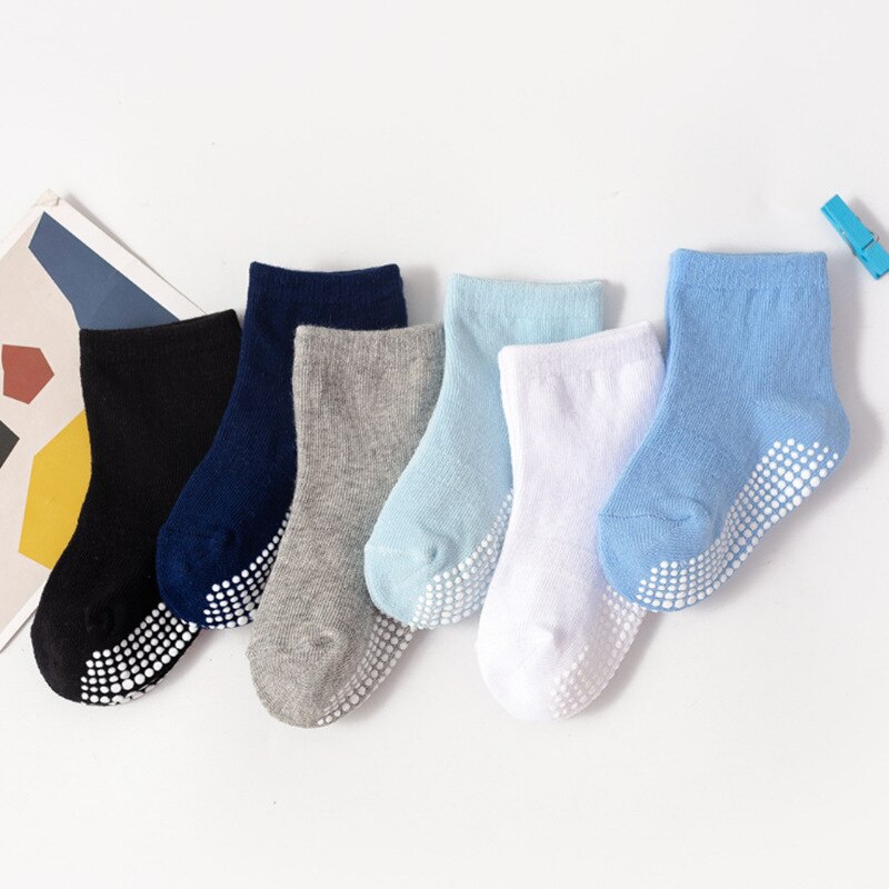 Kids 6 Pairs Anti-Slip Non-Slip Sokjes Met Grips Voor Baby Peuter Meisjes Alle Seizoenen Katoen sokken