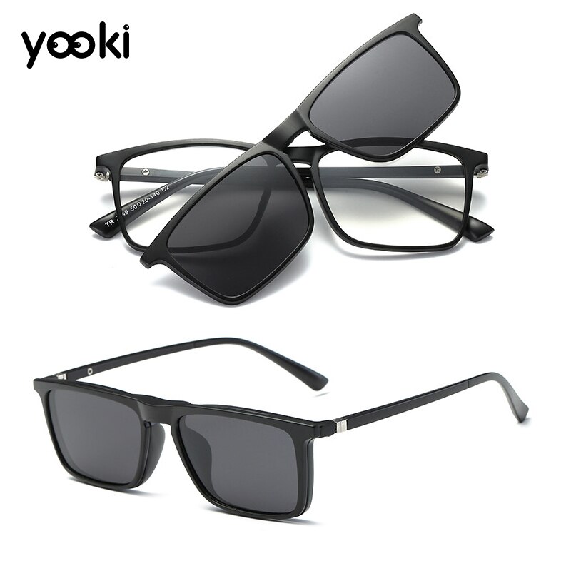 Clip on solbriller kvinder stel clips magnetiske solbriller magnet briller mænd klip briller 5 in 1: No 1