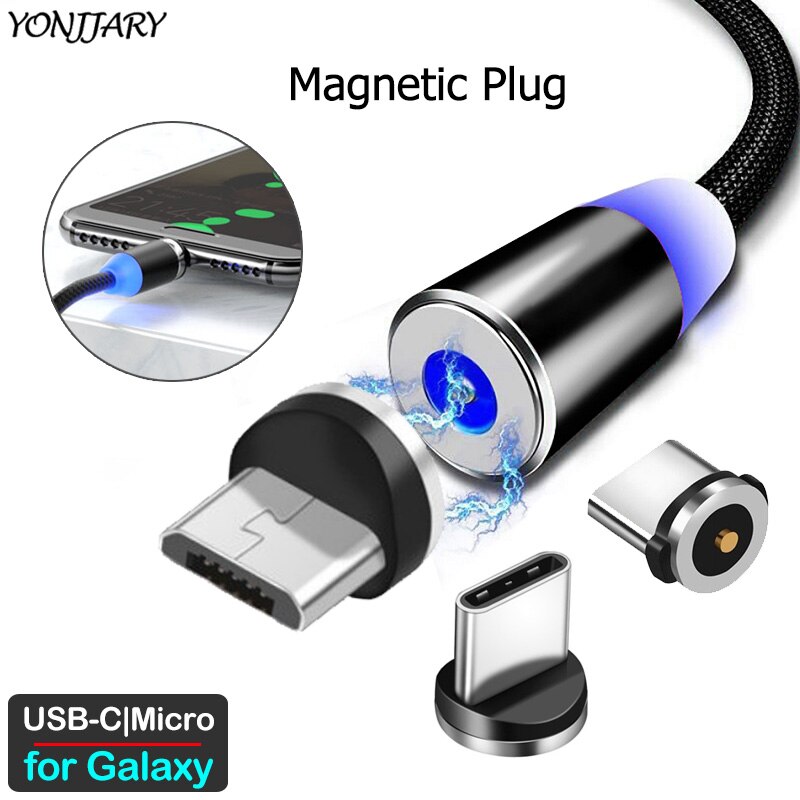 Ronde Magnetische Adapter Kabel Voor Samsung Galaxy A20 A30 A40 A50 A60 A70 A80 A90 S A31 A51 A71 M40 micro Usb Type C Lader Plug
