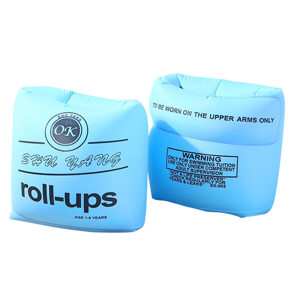 2pcs Adult Children Swimming Arm Rings Inflatable Pool Float Circle Sleeves Pool Buoys Armbands for Swim Trainers: Blue