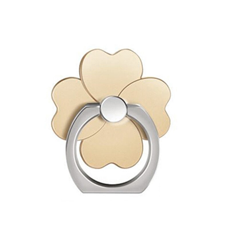 Finger Ring Phone Holder Stand for Mobile Phone Tablet pc Universal Flower/Cat Shape Multifunctional Ring Holder: Flower-gold