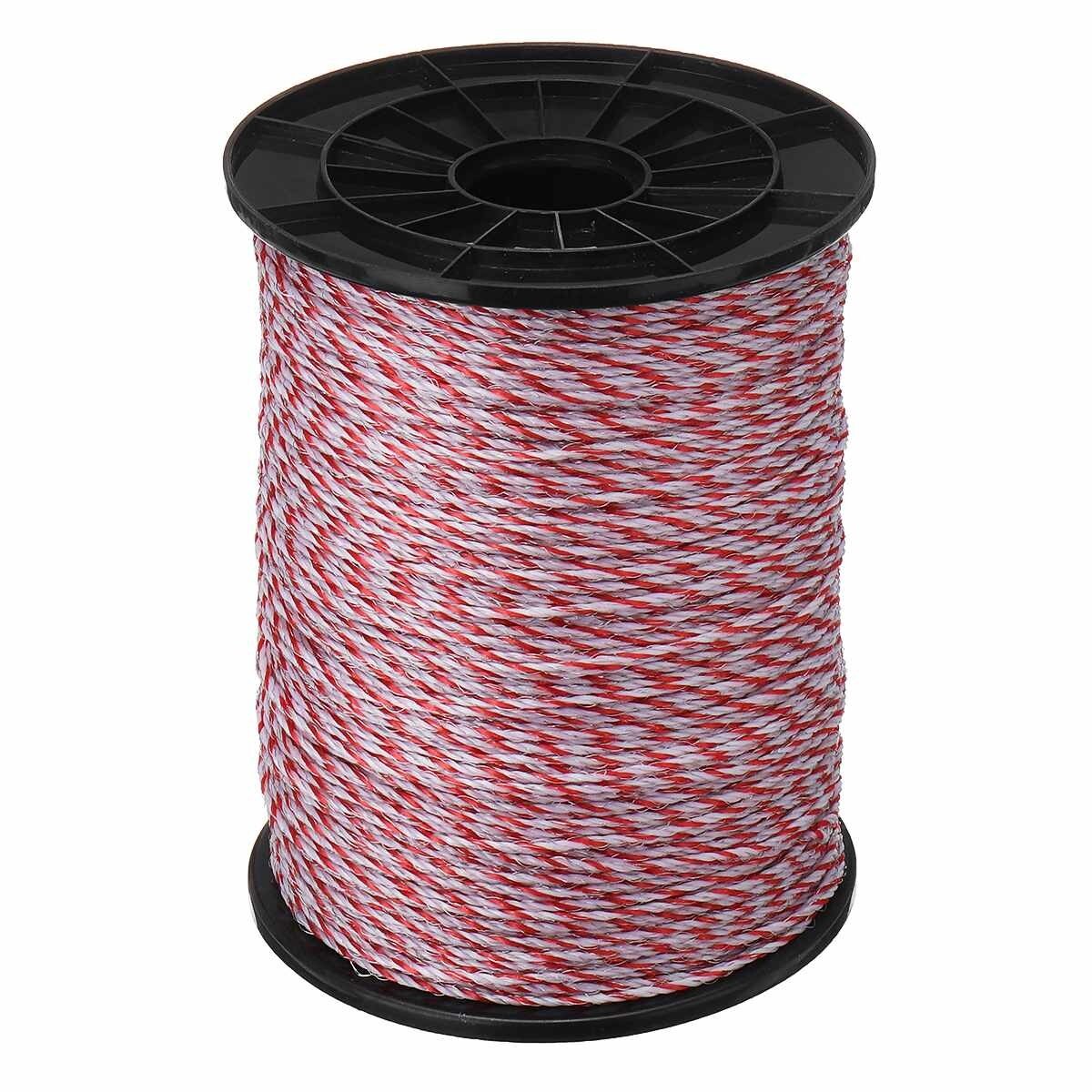 500m Roll Electric Fence Rope Red White Polywire w... – Grandado