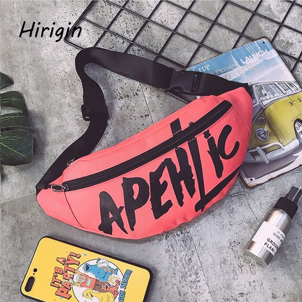 neueste Heiße unisex Taille fanny Packungen Gürtel Reisetasche Geldbörse Brust Beutel Kugel Pack Straße-Stil knapp Gedruckt taschen: D