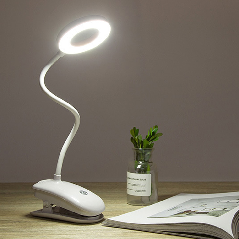 Draagbare LED Bureaulamp Touch Aan/Uit Schakelaar Oogbescherming Clip Tafel Licht 3 Modes Dimbare USB Oplaadbare Desk lichten